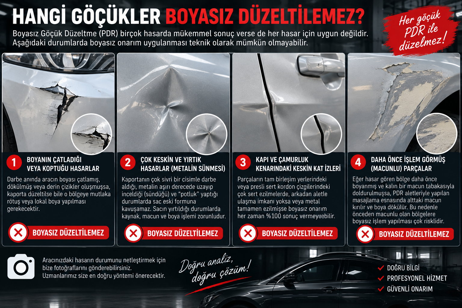 Boyasız Düzeltilemeyen Göçükler
